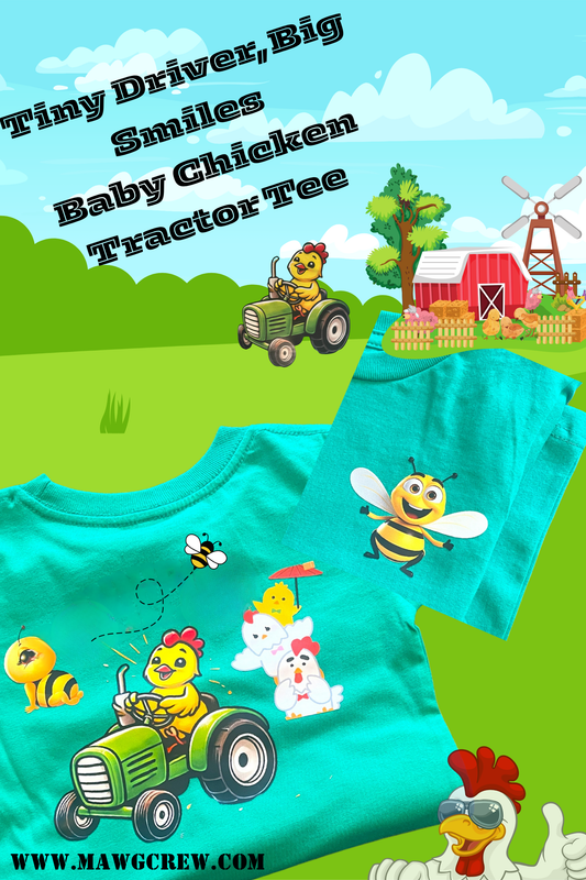 Farmyard Zoom! Baby Chicken Tractor Tee for Toddlers – Barnyard Fun Shirt