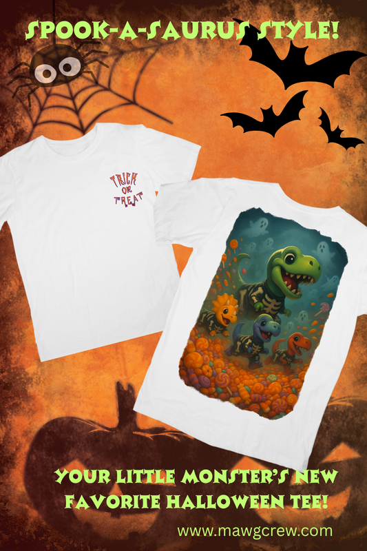 Skeleton Dino Squad Halloween Shirt for Kids – Cute & Spooky!